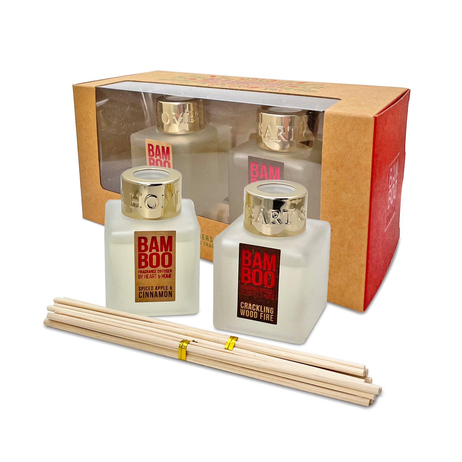 Dišeča sveča Heart & Home - Darilni set 2x osvežilec zraka (Bambus)